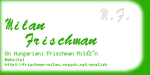 milan frischman business card